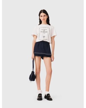 Maje Layered-Effect Suit Shorts - White