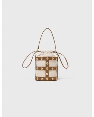 Maje Suede Miss M Bucket Bag - Metallic