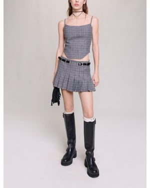 Maje Checked Top - Gray