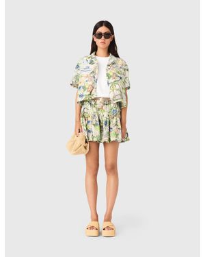 Maje Patterned Cropped Shirt - White