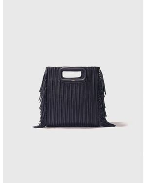 Maje Sac M En Cuir Matelassé - Bleu