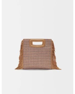 Maje Sac M En Toile À Motifs Pied-De-Poule - Multicolore