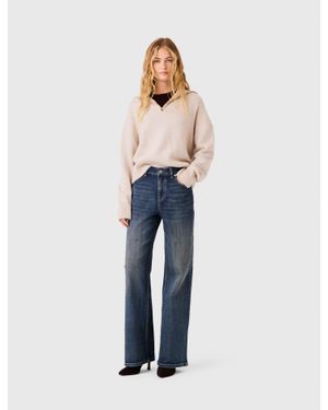 Maje Weite Jeans Mit Strass - Blau