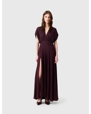 Maje Jacquard Print Maxi Dress - Red