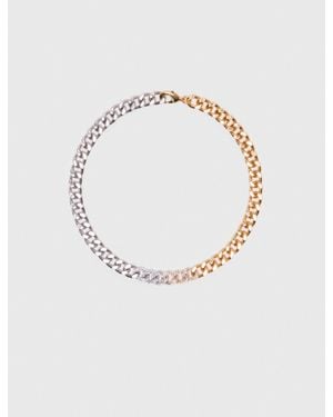 Maje Two-Tone Rhinestone Link Necklace - White