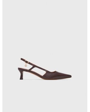 Maje Slingbacks Aus Leder - Weiß