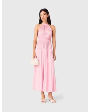 Maje Pleated Maxi Dress - Pink