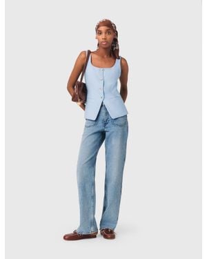 Maje Long Tailored Jacket - Blue