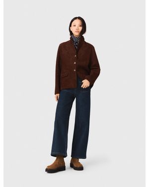 Maje Wide Jeans With Patch Pockets - Blue