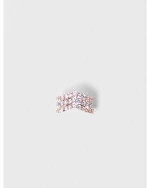 Maje Two-Tone Rhinestone Ring - White
