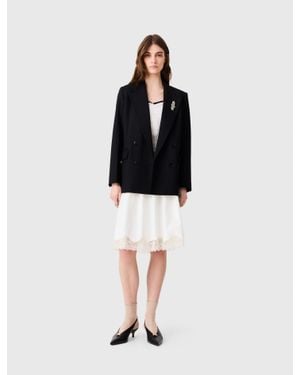 Maje Double-Breasted Jacket - Black
