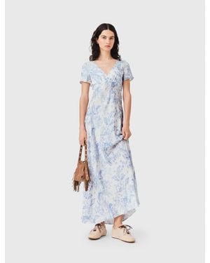 Maje Flowing Patterned Maxi Dress - White