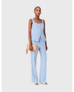 Maje Suit Trousers With Pleats - Blue