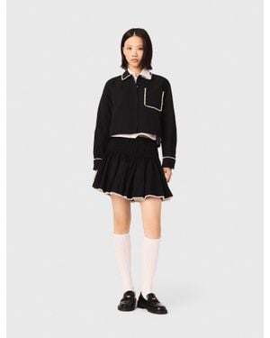 Maje Beaded Taffeta Skirt - Black