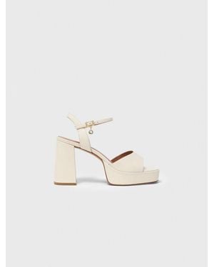 Maje Plateau-Sandalen Aus Leder - Natur