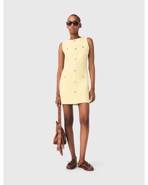 Maje Short Tweed Dress - Natural