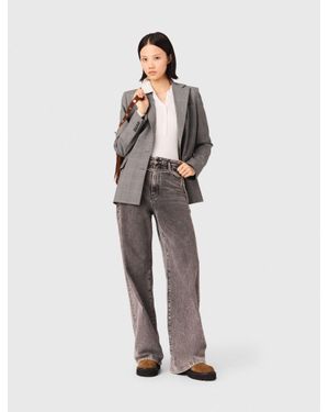 Maje Wide-Leg Jeans With Chain-Link Belt - White