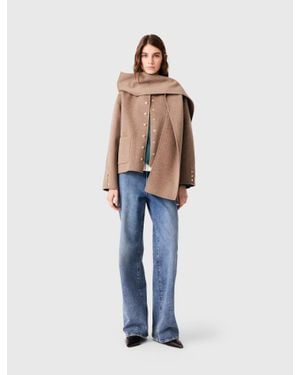 Maje Short Double-Faced Coat - Blue