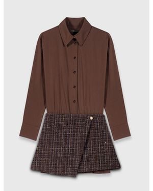 Maje Kurzes 2-In-1-Kleid - Braun