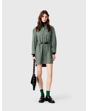 Maje Short Shirt Dress With Rhinestones - Green