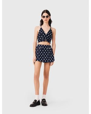 Maje Linen Blend Skort - Blue