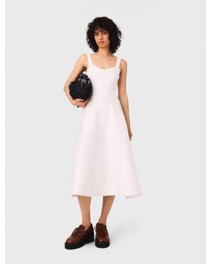 Maje Long Knit Skater Dress - White