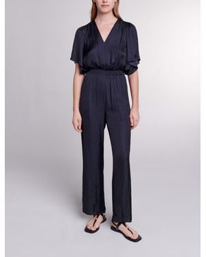 Maje Satin Trouser Suit - Natural
