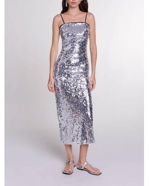 Maje Sequin Maxi Dress - Purple
