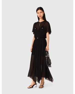 Maje Metallic Maxi Dress - Black