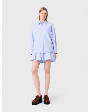 Maje Long Poplin Shirt - Blue