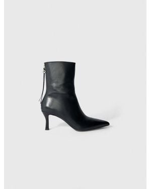 Maje Bottines En Cuir - Blanc