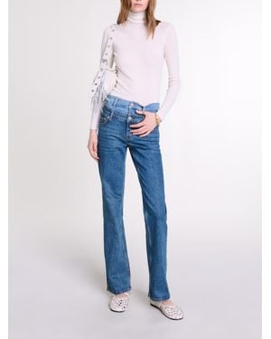 Maje Double Waistband Jeans - Blue