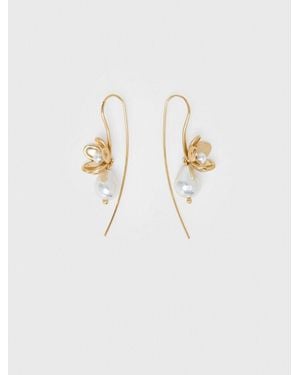 Maje Fine Flower Earrings - White
