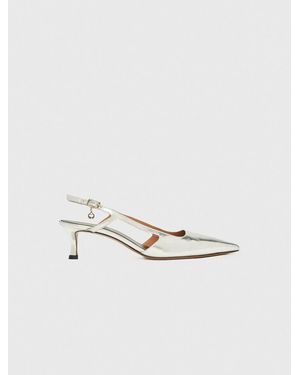 Maje Leather Strappy Heels - White