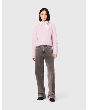 Maje Sweater With Jewelry Collar - Pink