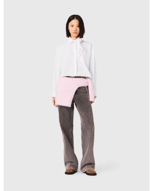 Maje Crochet Collar Shirt - White