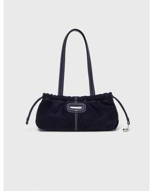 Maje Topstitched Suede Milpli Gazette - Blue