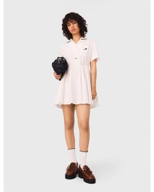 Maje Robe Chemise Manches Courtes - Blanc
