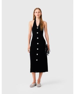 Maje Kleid Mit Floralen Schmuckdetails - Schwarz