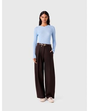 Maje Lurex Knit Sweater - White