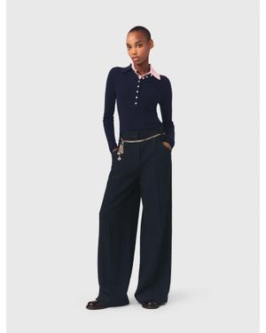 Maje Tweed Trousers - Blue
