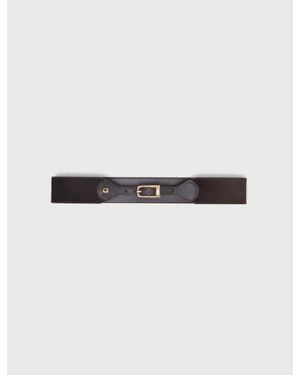 Maje Mixed Suede And Leather Corset Belt - White