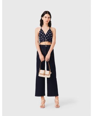 Maje Backless Linen Blend Top - White