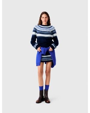Maje Pullover Aus Strickjacquard - Blau