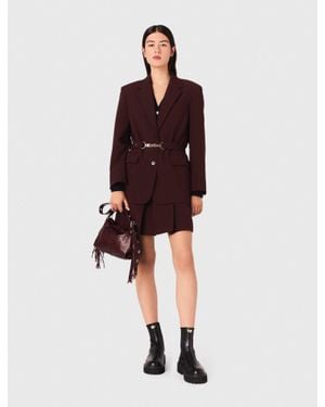 Maje Veste De Tailleur À Ceinture - Rouge