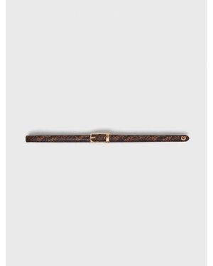 Maje Slim Embossed Leather Belt - Multicolour