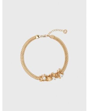 Maje Asymmetric Wide Chain Necklace - Metallic