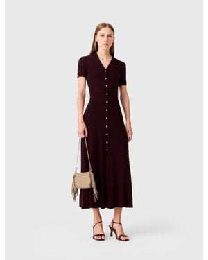 Maje Knit Maxi Dress - Red