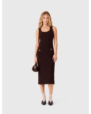 Maje Midi Tweed Dress - White
