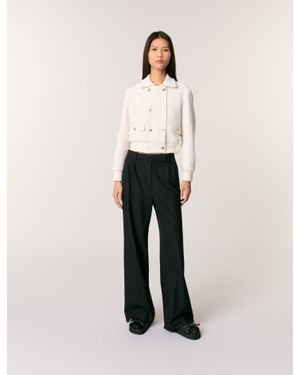 Maje Short Tweed Jacket - Natural
